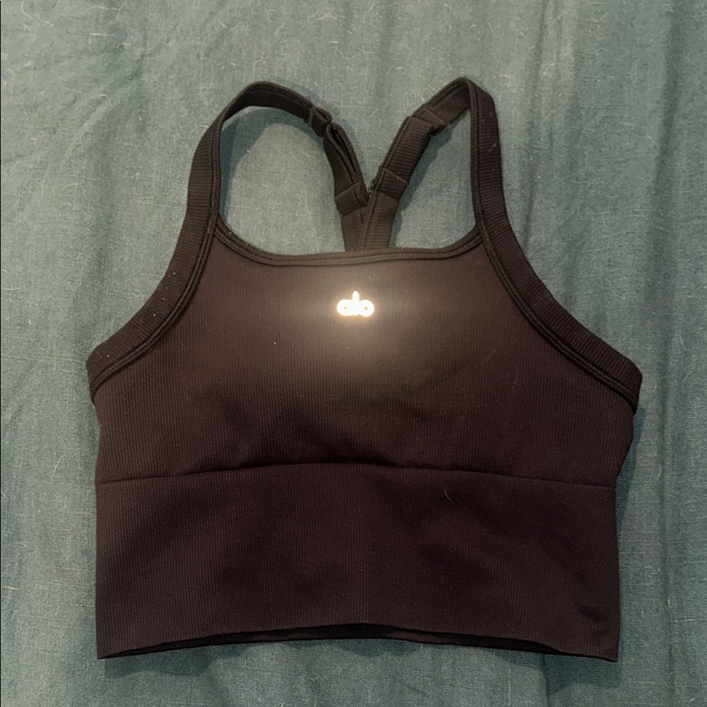 Black ALO Ribbed Bra Tank